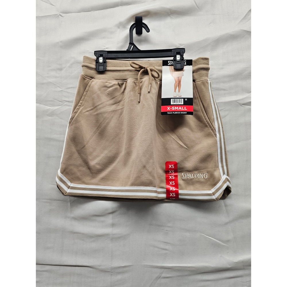 Spalding Womens Tech Fleece Skort Taupe Tan Athletic Skirt‎ XS SJ50760AF26S